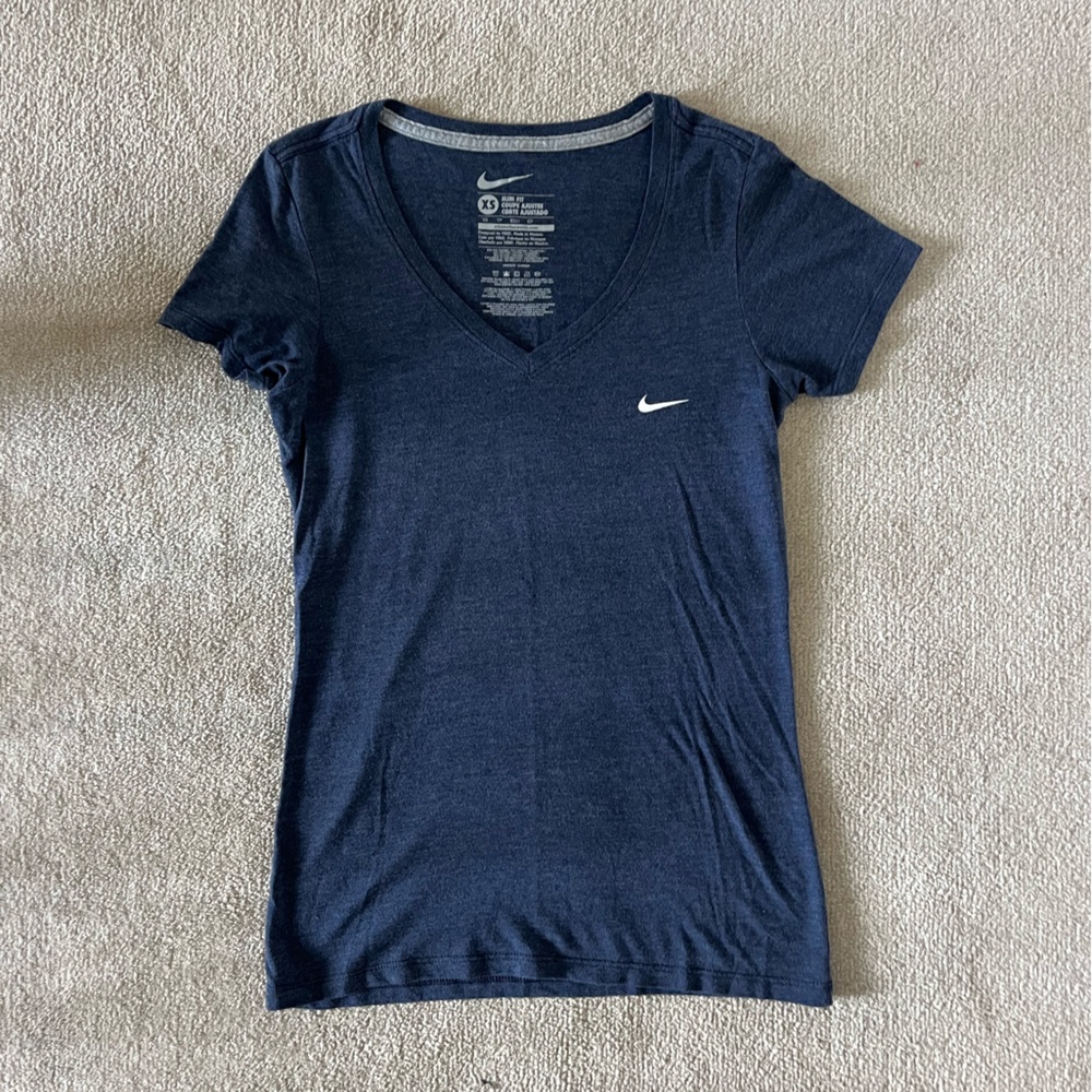 Nike Women's V-neck Blue Tee